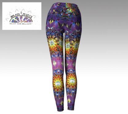 Flirty Purple Wide Band Yoga Leggings - Image 2