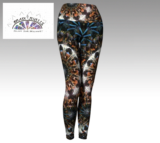 Llama del perro Wide Band Yoga Leggings - Brain Jewells